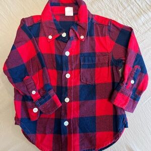 GAP Kids Red and Blue Checkered Button Down Shirt